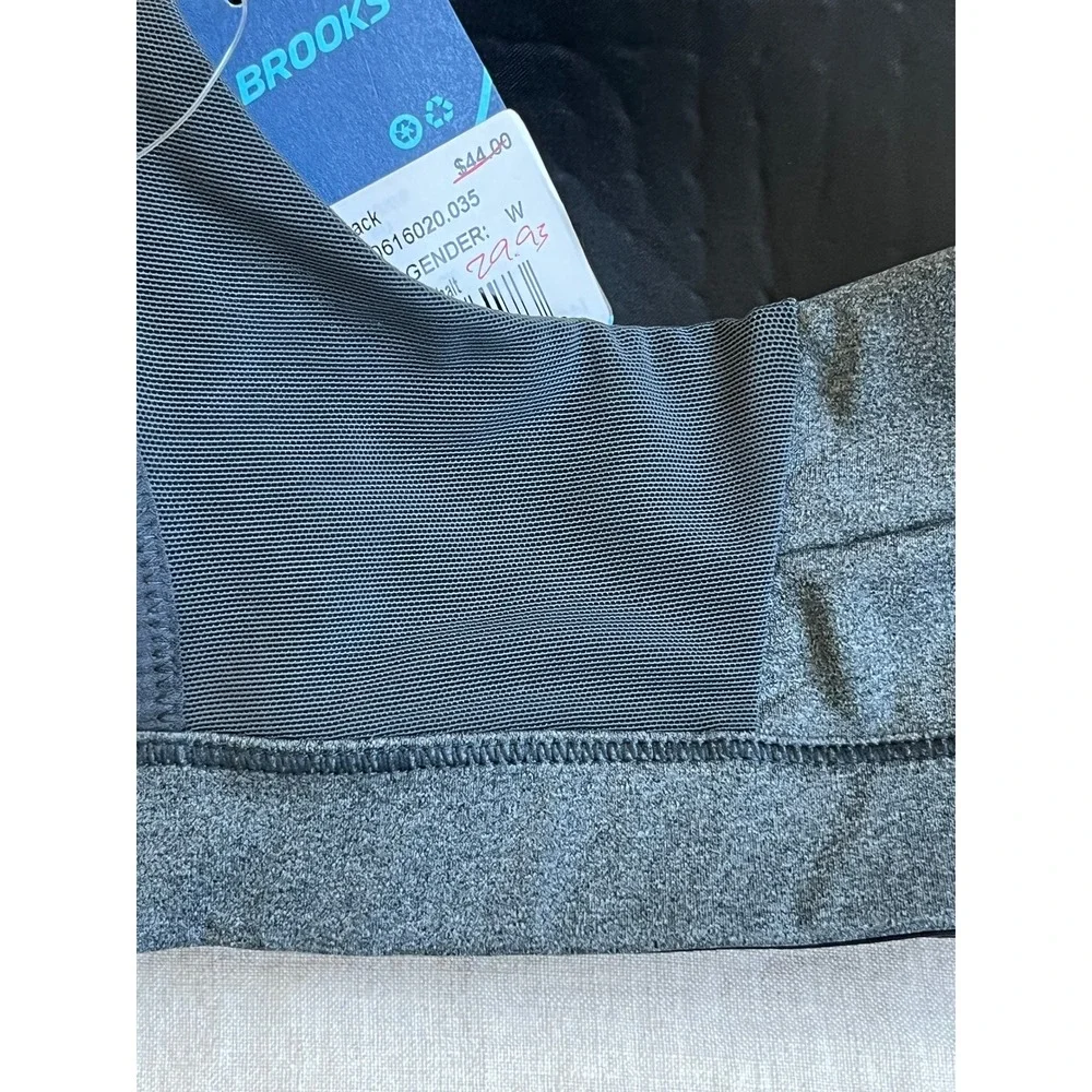 Brooks UpLift Crossback Sports Bra Heather Asphalt Grey Womens C/D Cup, Large